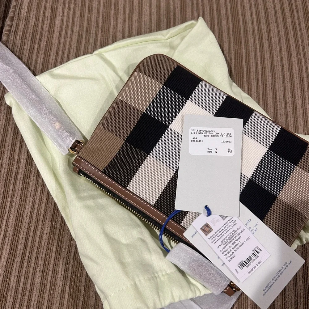 Burberry Checkered Clutch in Tan and Black - Picture 7 of 7